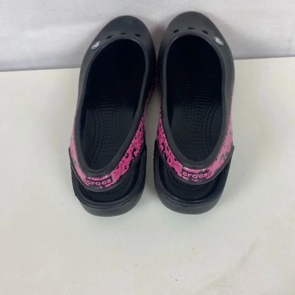 Crocs‎ Black Girls Kadee Rubber Mary Jane Flats Junior Size 6.